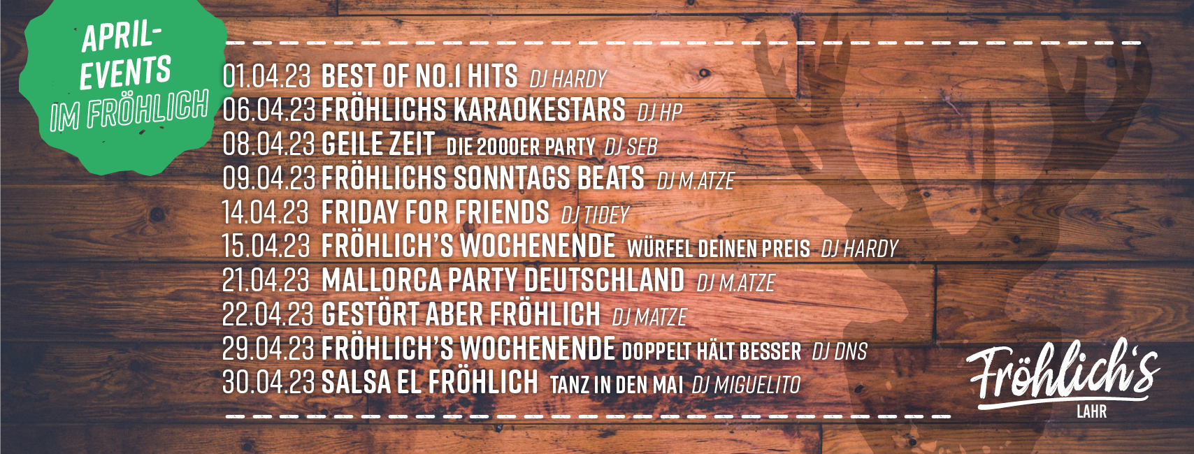 Party Termine Lahr Froehlich April 2023 Club